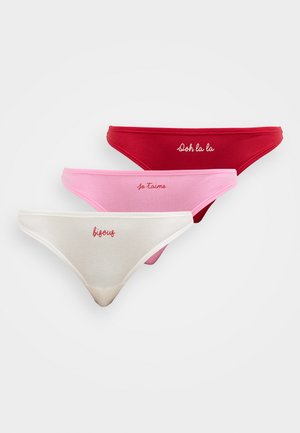 KARL LAGERFELD SLOGAN BRIEF 3 PACK - Tango nohavičky - begonia/chilli/cannoli