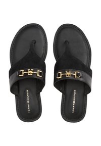 Tommy Hilfiger MIXED HORSEBIT THONG - T-bar sandals - black