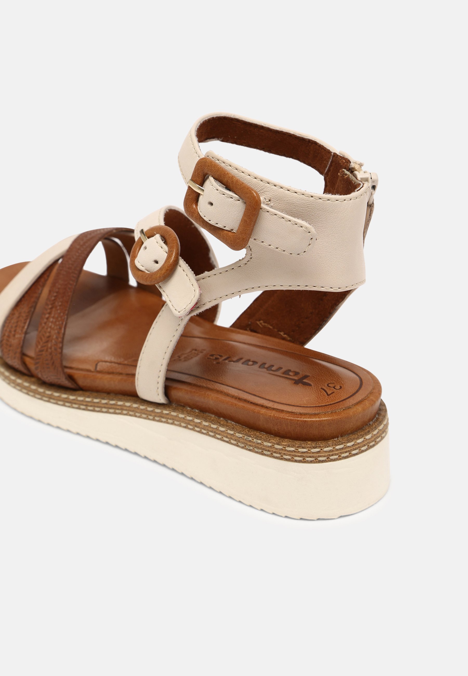 Tamaris Sandalen met enkelbandjes - shell/nut/Beige - Zalando.nl