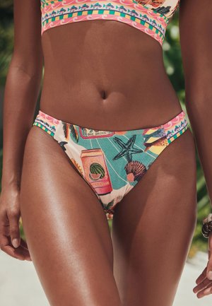 Next REGULAR FIT - BORDERED HIGH LEG  - Bikinialaosa - green pink conversational