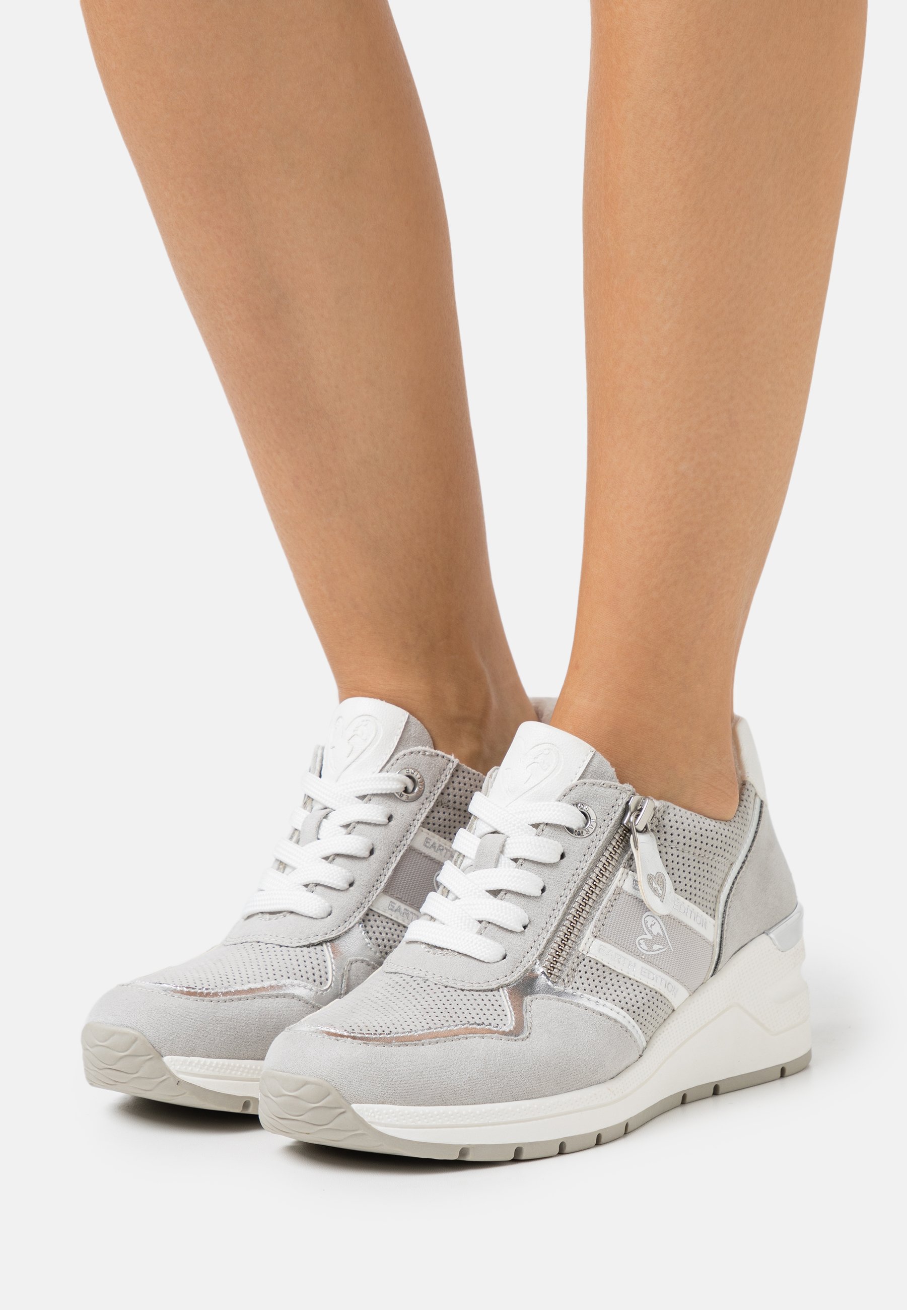 Marco tozzi silver trainers Outlet
