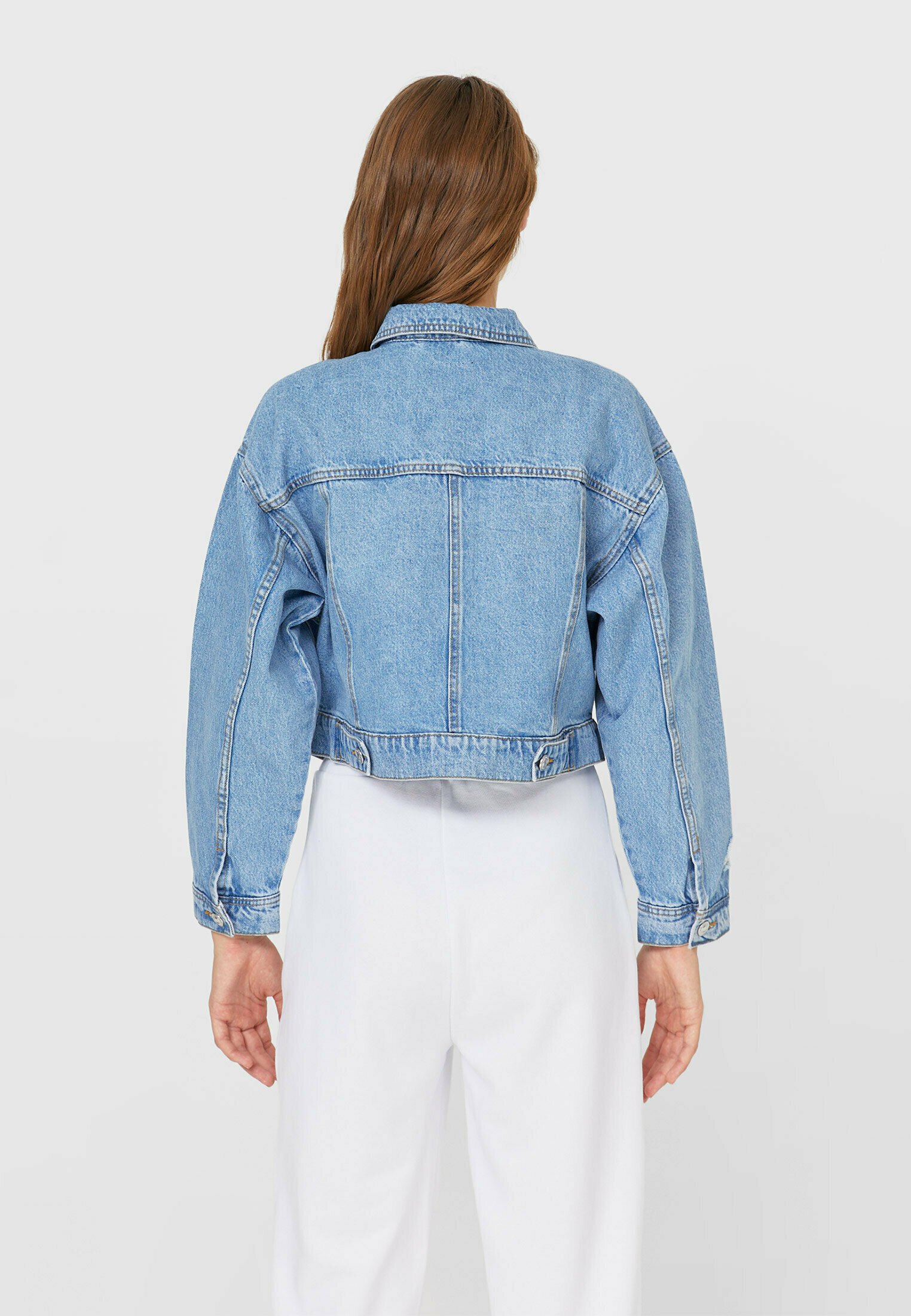Stradivarius CROPPED-JEANSJACKE - Giacca di jeans - blue/blu - Zalando.it