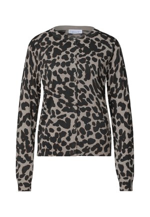 Street One Studio, CARDIGAN MIT RUNDHALS UND PRINT - Gilet - light biscuit sand mel.