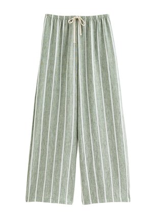 New Look, STRIPED WIDE LEG TROUSERS - Pantalones - green pattern