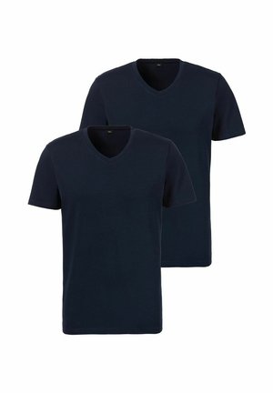 s.Oliver, S.OLIVER HERREN T-SHIRTS V-AUSSCHNITT | 2 STÜCK - Unterhemd/-shirt - navy