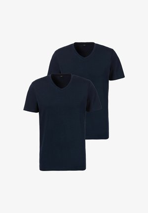 s.Oliver, S.OLIVER HERREN T-SHIRTS V-AUSSCHNITT | 2 STÜCK - Undershirt - navy