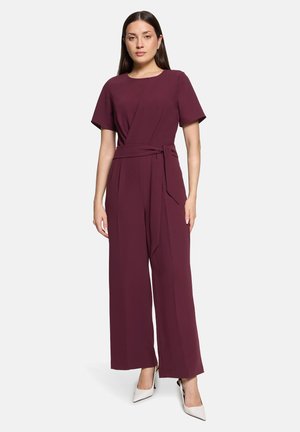 MIT BINDEGÜRTEL - Buksedragter - dark aubergine