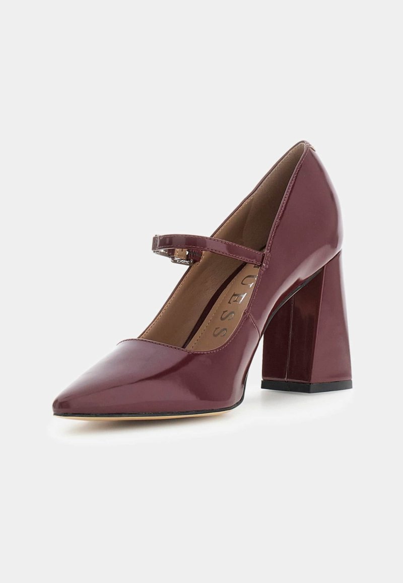 Escarpins Guess En Cuir Bordeaux - Taille 37, Talons Hauts (+7 Cm), Occasion