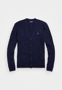 CABLE-KNIT WOOL-CASHMERE CARDIGAN - Cardigan - hunter navy