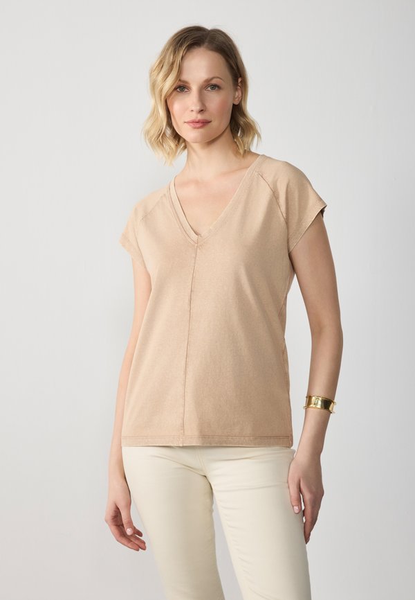 Print T-shirt - warm taupe