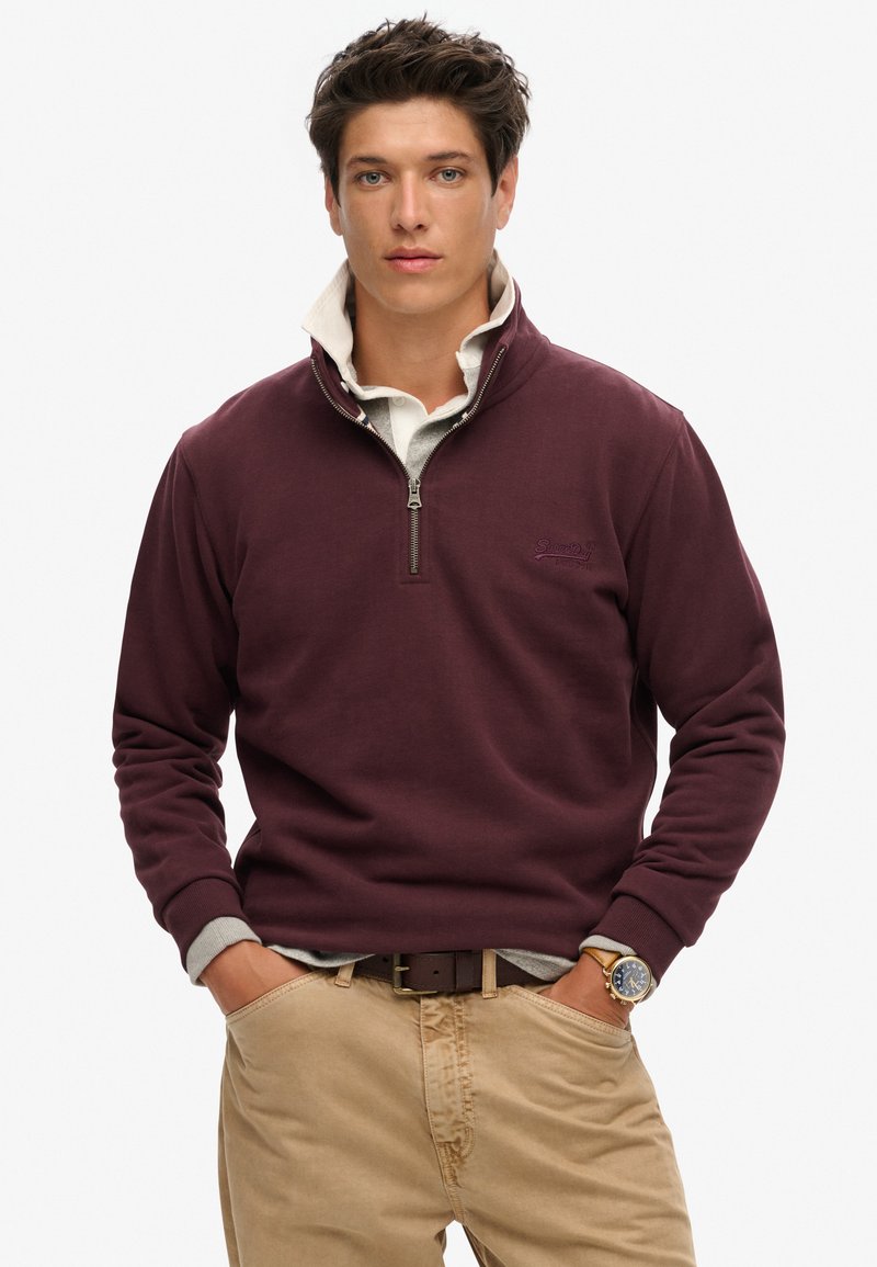 Superdry & Co ESSENTIAL LOGO - Sudadera - rich deep burgundy