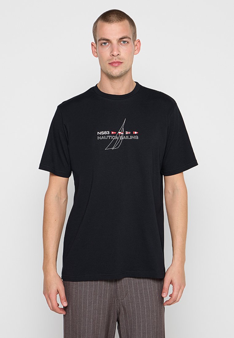 Nautica T-shirt print zwart
