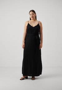 Vero Moda Curve - VMCEASY SLIT - Maksi garuma kleita - black Miniatūras attēls 1