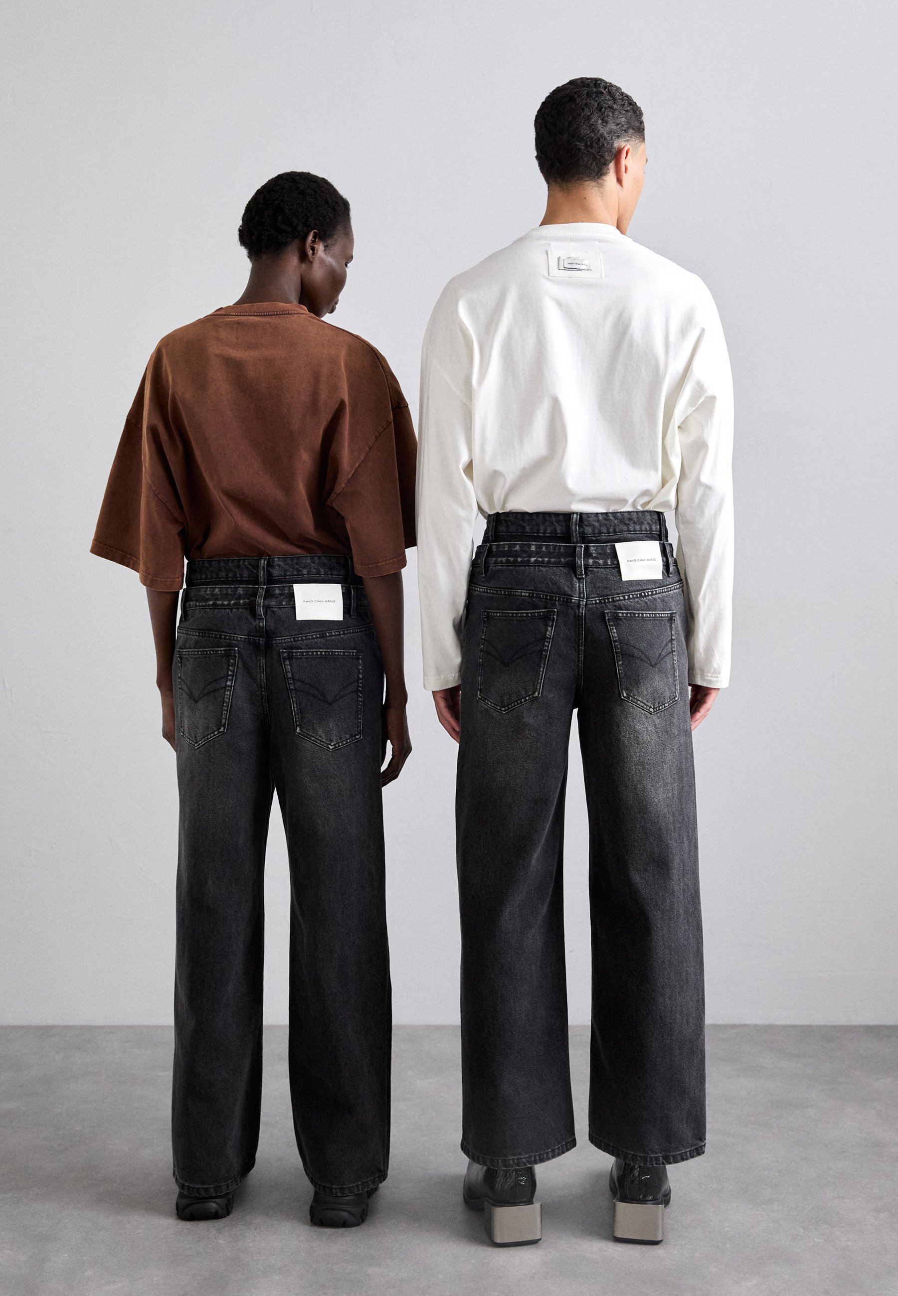 Feng Chen Wang SEAMING DOUBLE WAIST PANTS UNISEX - Straight