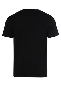 Schwarzes T-Shirt mit kurzen Ärmeln aus Baumwolle. Klassisches Rundhals-Design mit einer glatten Textur und ohne sichtbare Grafiken oder Muster.