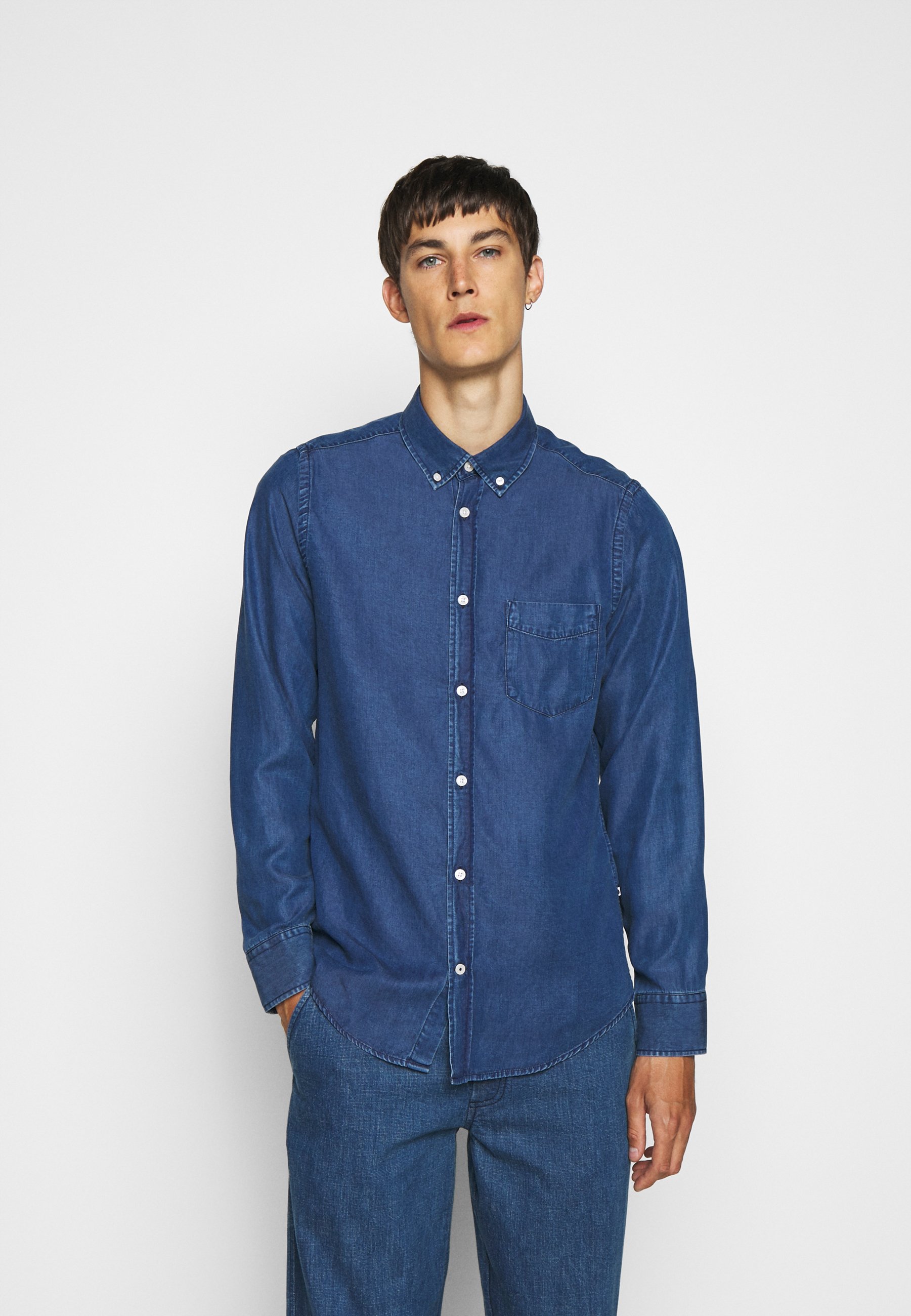 NN07 MANZA SLIM Skjorte dark indigomørkeblå Zalando.no MANZA SHIRT NN07 Image AS