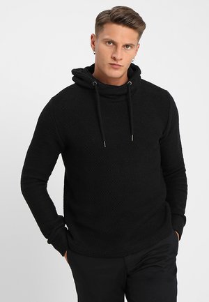 TERRY INSIDE OUT HOODY - Strikkegenser - black