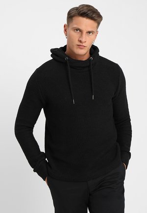 TERRY INSIDE OUT HOODY - Stickad tröja - black