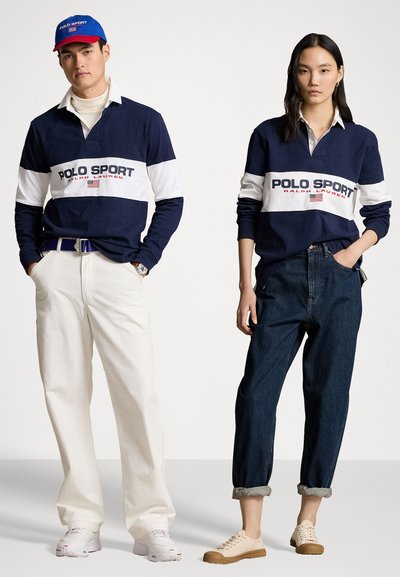 Polo Ralph Lauren LONG SLEEVE RUGBY UNISEX - Polo krekls - cruise navy/white