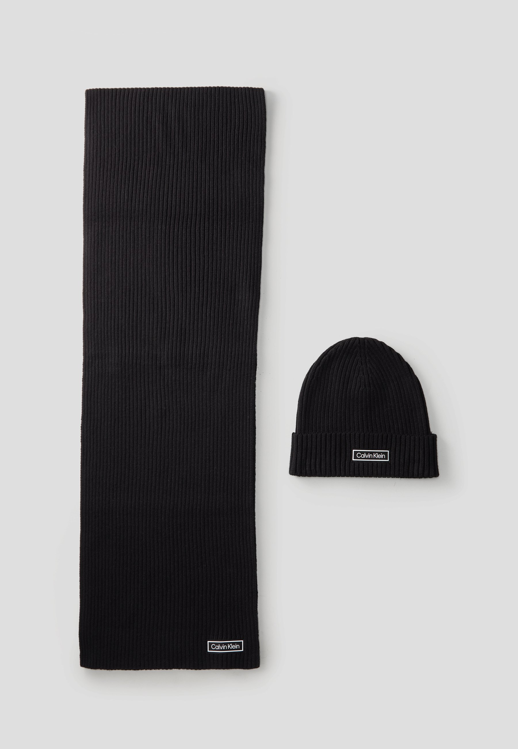 Calvin Klein Ribbed Black Hat and Scarf Set Calvin Klein - Brandclub - Calvin Klein mens Beanie and  main image 3