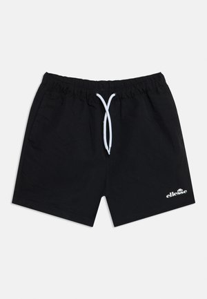 Short noir avec taille élastique et cordon blanc, avec petit logo blanc ellesse en bas à droite à l’avant.