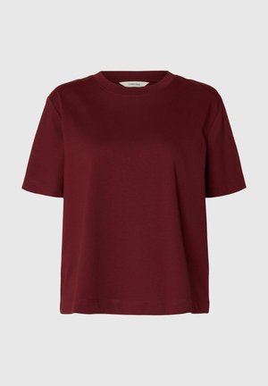 Selected, SLWESSENTIAL SS BOXY TEE NOOS - T-Shirt basic - tawny port
