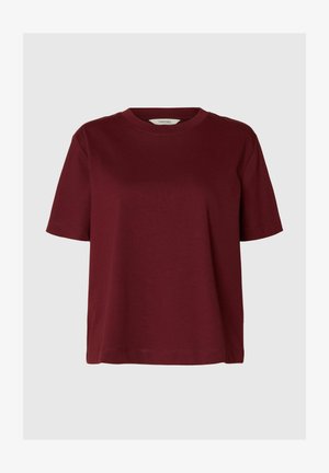 Selected, SLWESSENTIAL SS BOXY TEE NOOS - Camiseta básica - tawny port