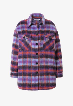 Studio Untold, OVERSIZED PLAID SHACKET - Pitkä takki - lilac