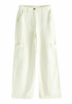 WIDE - REGULAR FIT - Oldalzsebes nadrágok - ecru white