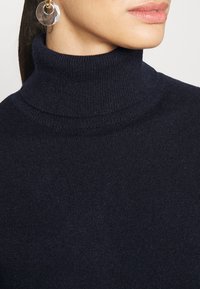 pure cashmere TURTLE NECK SHORT SLEEVE - Camisola - dark navy