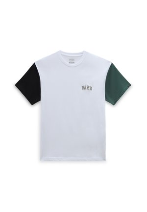 Vans COLORBLOCK VARSITY  - T-shirts print - white black bistro green