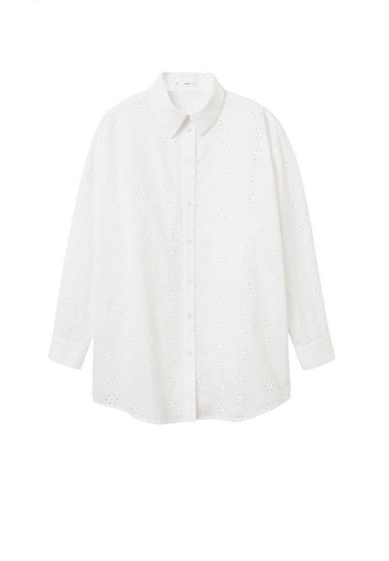 Mango Overhemdblouse crème Mango Overhemdblouse crème