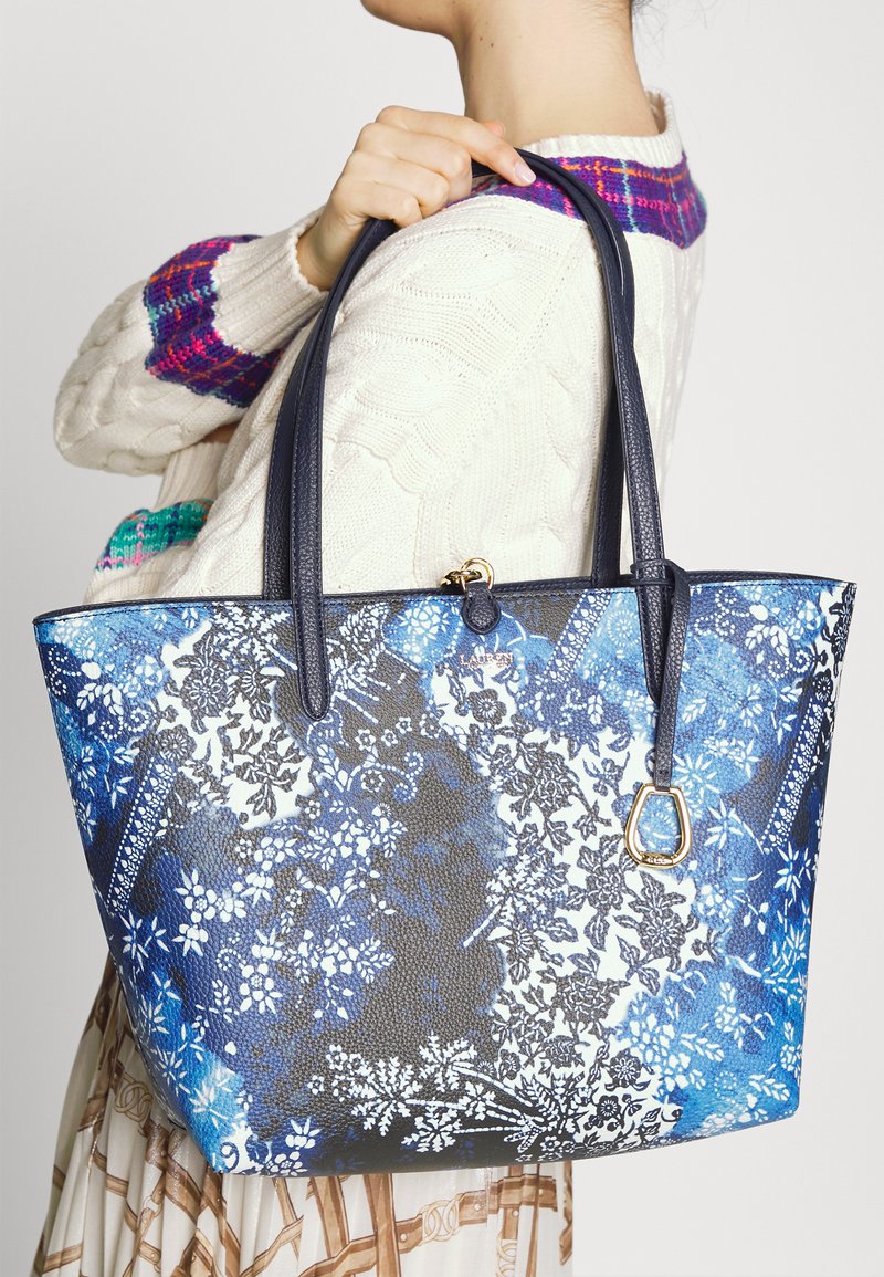 Lauren Ralph Lauren FAUX LEATHER LARGE REVERSIBLE TOTE BAG - Saco de mão - french navy