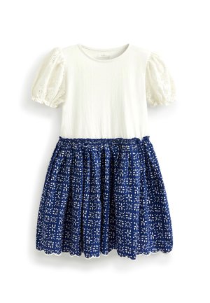 SKIRT DRESS - Hverdagskjole - blue white woodblock