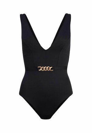 PLUNGE CHAIN ITALIAN TUMMY CONTROL - Badeanzug - black