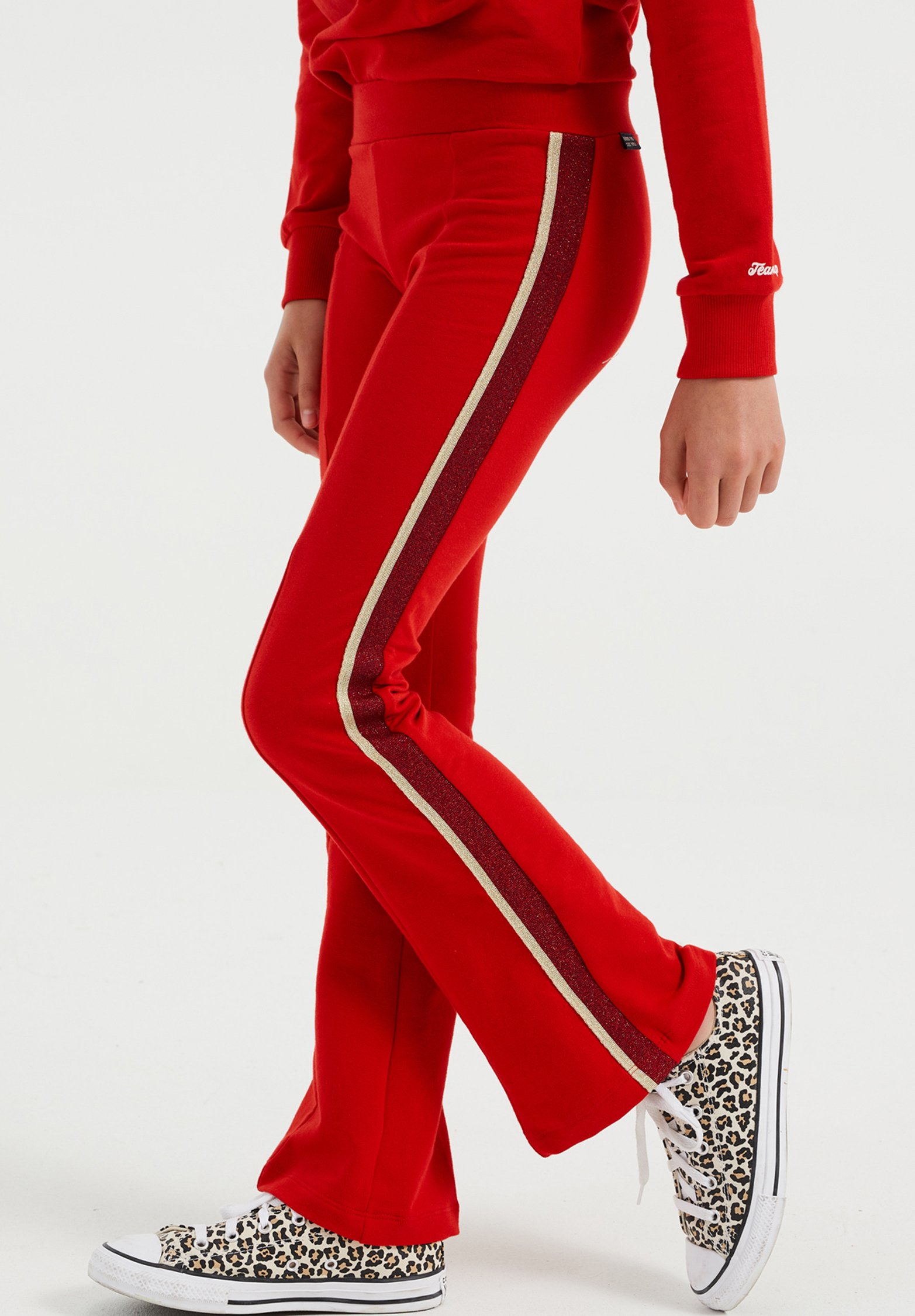 WE Fashion MET GLITTERBIES - Pantaloni sportivi - bright red/rosso  metallico - Zalando.it