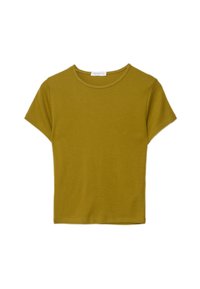 SLIM FIT - Jednoduché tričko - khaki