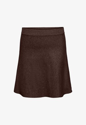 ONLY Carmakoma, KNITTED SKIRT CARAMAR KNITTED SKIRT SHORT SKIRT - A-lijn rok - coffee bean