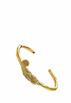 RÍGIDA DE CON TEXTURA DE BAMBÚ Y CAMALEÓN - Pulsera - gold-coloured
