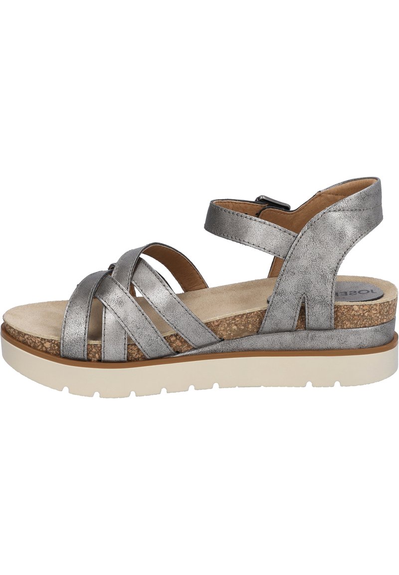 Josef Seibel Sandalen met plateauzool - platin