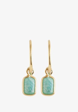 Next CHARM HOOP - Earrings - sterling silver gold plated green