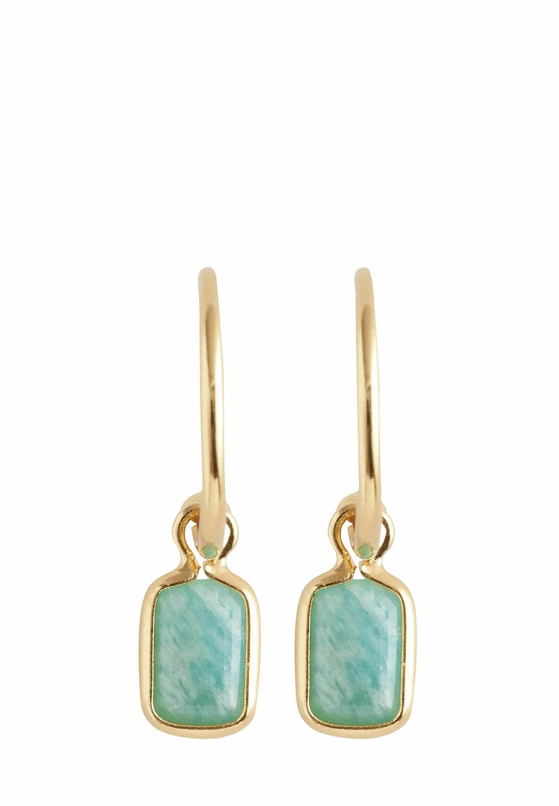 Next CHARM HOOP - Øreringe - sterling silver gold plated green
