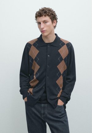ARGYLE - Cardigan - dark blue