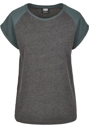 CONTRAST RAGLAN - T-Shirt print - charcoal/bottlegreen