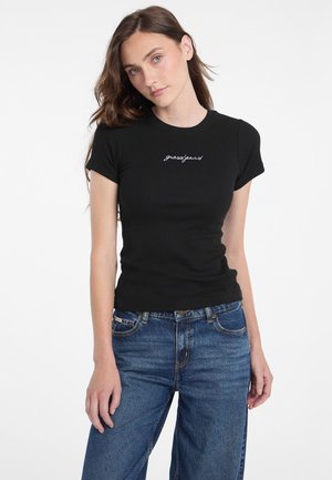 EMBRO SLIM - Basic T-shirt - jet black