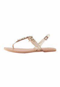 JEWEL TOE POST - T veida siksniņu sandales - gold