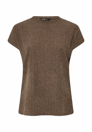 Yours Clothing SHORT SLEEVE  - Basic T-shirt - brown