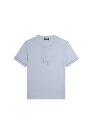 GIROCOLLO CON RICAMO TRAFORATO DEL LOGO - T-shirt con stampa - blue