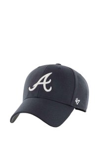Navy baseball cap with a curved brim, embroidered white "A" logo on the front, and a small white "47" on the side. Cotton material.