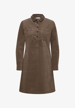 Street One, KNIELANGES KLEID AUS SOFTEM CORD - Skjortekjole - velvet mocha